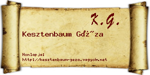 Kesztenbaum Géza névjegykártya